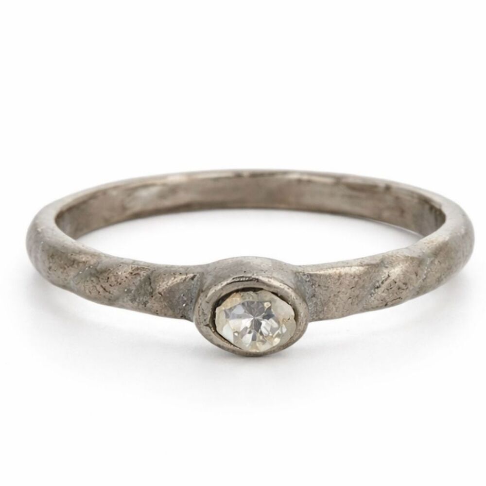 Arctic Silver Sterling Silver Cubic Zirconia Solitaire Engagement Ring Size 8.25